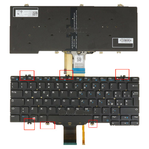 Left & Right Touchpad Button Set For Dell Latitude E7280, E7290, E7390, E7380 - Black